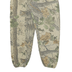 Mens Joggers Beige Camouflage L W28 L29 Casual Cotton Blend Elastic Waist