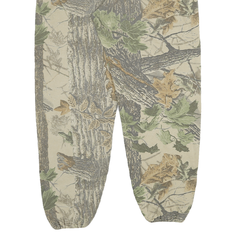 Mens Joggers Beige Camouflage L W28 L29 Casual Cotton Blend Elastic Waist