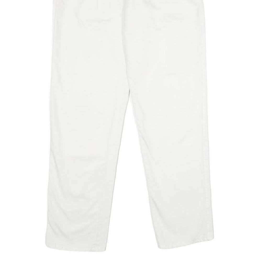 DARK SQUARE Womens Cotton White Classic Straight Trousers W28 L34 Comfortable