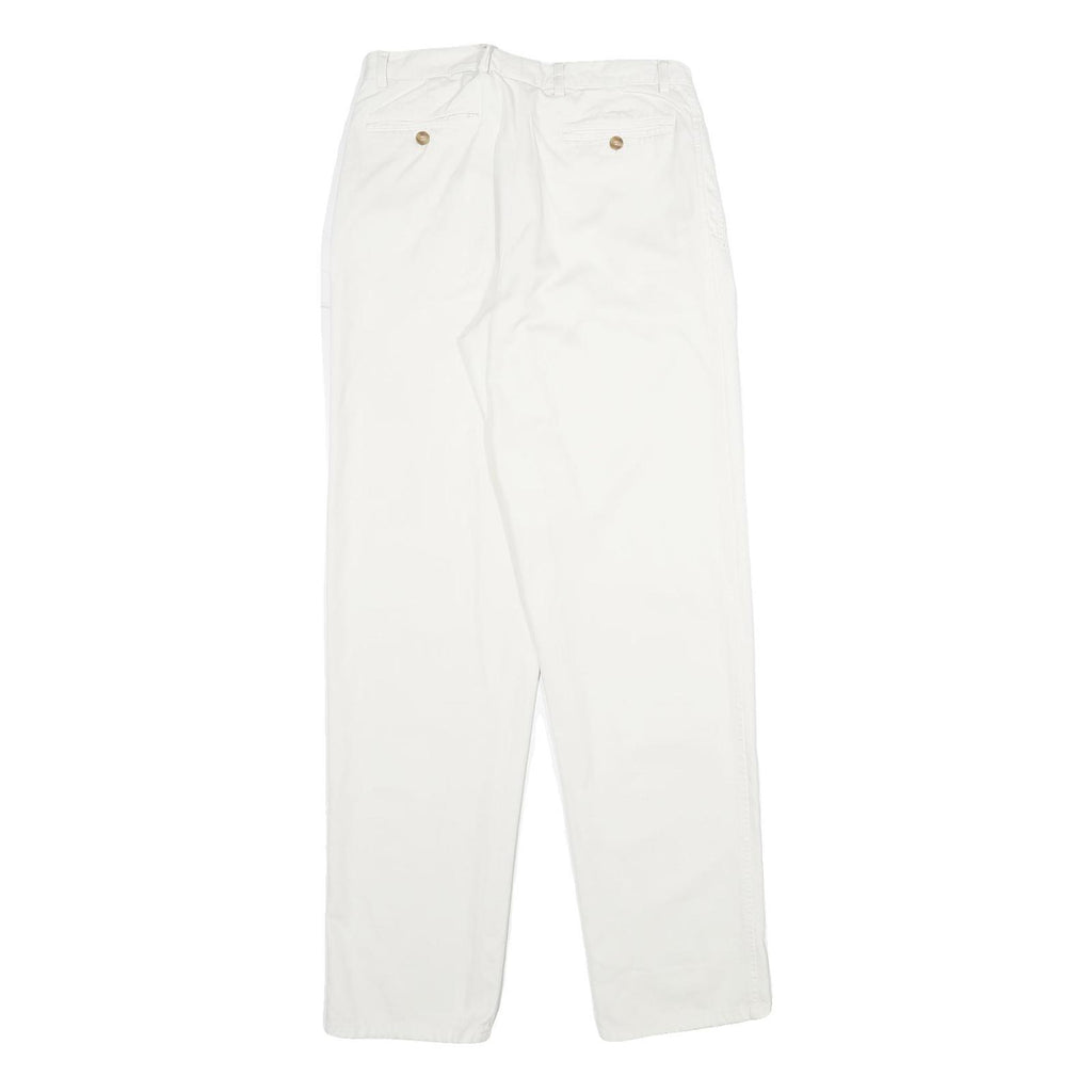 DARK SQUARE Womens Cotton White Classic Straight Trousers W28 L34 Comfortable
