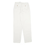 DARK SQUARE Womens Cotton White Classic Straight Trousers W28 L34 Comfortable