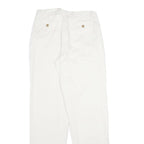 DARK SQUARE Womens Cotton White Classic Straight Trousers W28 L34 Comfortable
