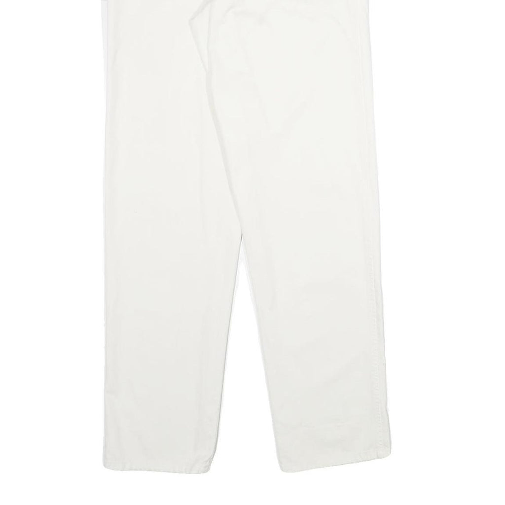 DARK SQUARE Womens Cotton White Classic Straight Trousers W28 L34 Comfortable