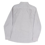 TOMMY HILFIGER Mens White & Blue Printed Cotton Shirt M Classic Fit Long Sleeve