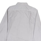 TOMMY HILFIGER Mens White & Blue Printed Cotton Shirt M Classic Fit Long Sleeve