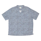 LL BEAN Mens Blue Shirt L Cotton Casual Summer Patterned Button Shirt
