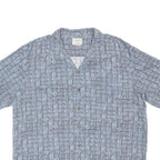 LL BEAN Mens Blue Shirt L Cotton Casual Summer Patterned Button Shirt