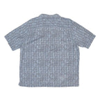 LL BEAN Mens Blue Shirt L Cotton Casual Summer Patterned Button Shirt
