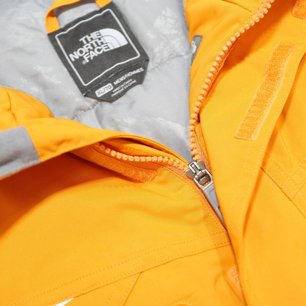 THE NORTH FACE Mens Yellow & White Outdoor Jacket XL Nylon Zip Plain Casual