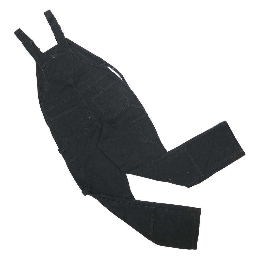 CARHARTT Womens Black Cotton Dungarees Loose Fit S W34 L32 Durable Workwear
