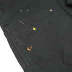CARHARTT Womens Black Cotton Dungarees Loose Fit S W34 L32 Durable Workwear