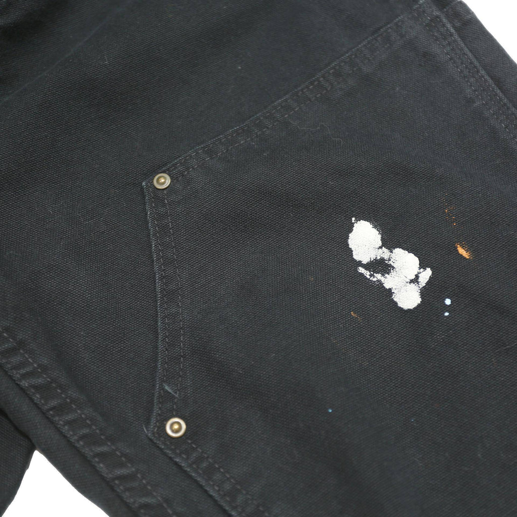 CARHARTT Womens Black Cotton Dungarees Loose Fit S W34 L32 Durable Workwear