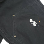 CARHARTT Womens Black Cotton Dungarees Loose Fit S W34 L32 Durable Workwear
