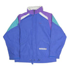 TENSON Mens Blue & Purple Colourblock Jacket M Polyester Blend Zip Casual Retro