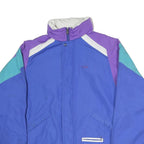 TENSON Mens Blue & Purple Colourblock Jacket M Polyester Blend Zip Casual Retro