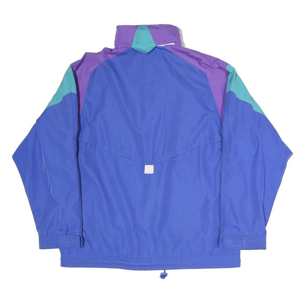 TENSON Mens Blue & Purple Colourblock Jacket M Polyester Blend Zip Casual Retro