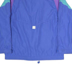 TENSON Mens Blue & Purple Colourblock Jacket M Polyester Blend Zip Casual Retro
