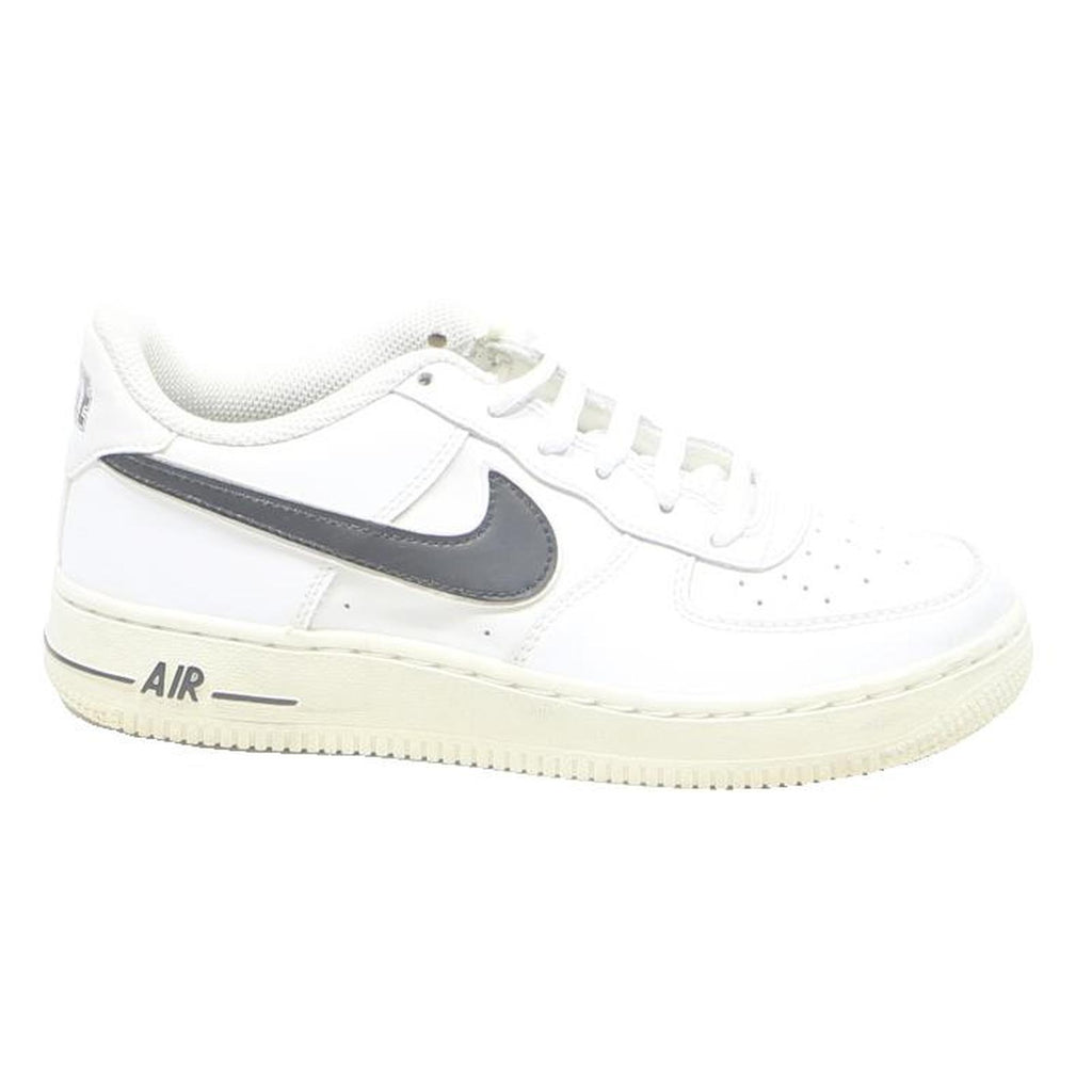 NIKE Air Force 1 Womens Leather Trainers White & Grey UK 4.5 Classic Sporty Low