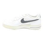 NIKE Air Force 1 Womens Leather Trainers White & Grey UK 4.5 Classic Sporty Low