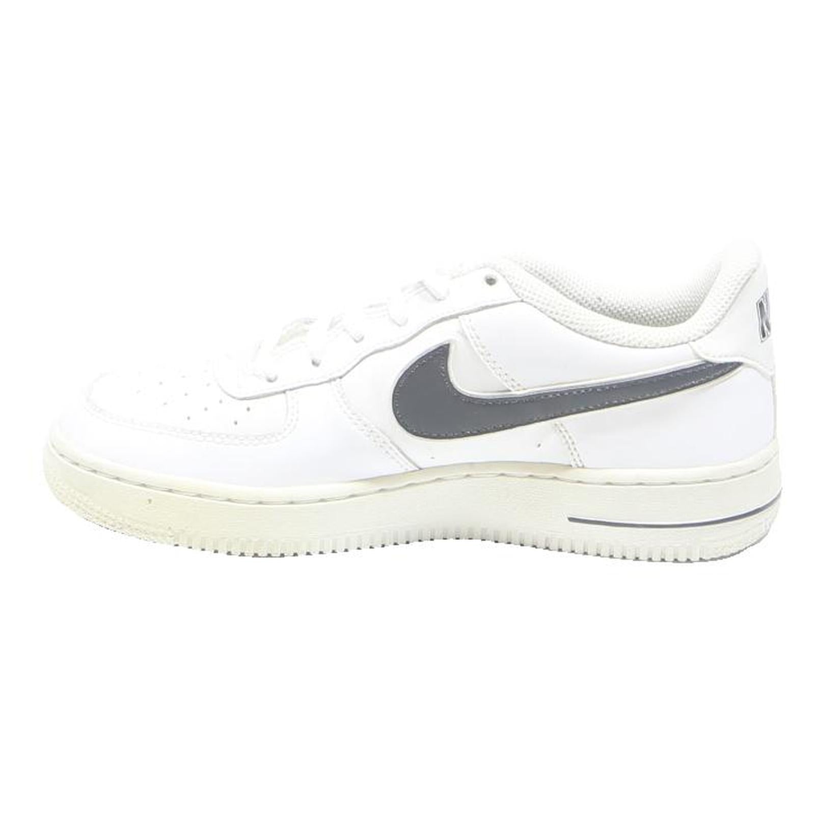 NIKE Air Force 1 Womens Leather Trainers White & Grey UK 4.5 Classic Sporty Low