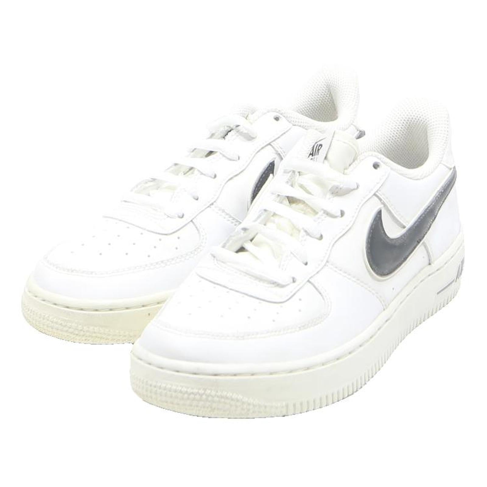 NIKE Air Force 1 Womens Leather Trainers White & Grey UK 4.5 Classic Sporty Low