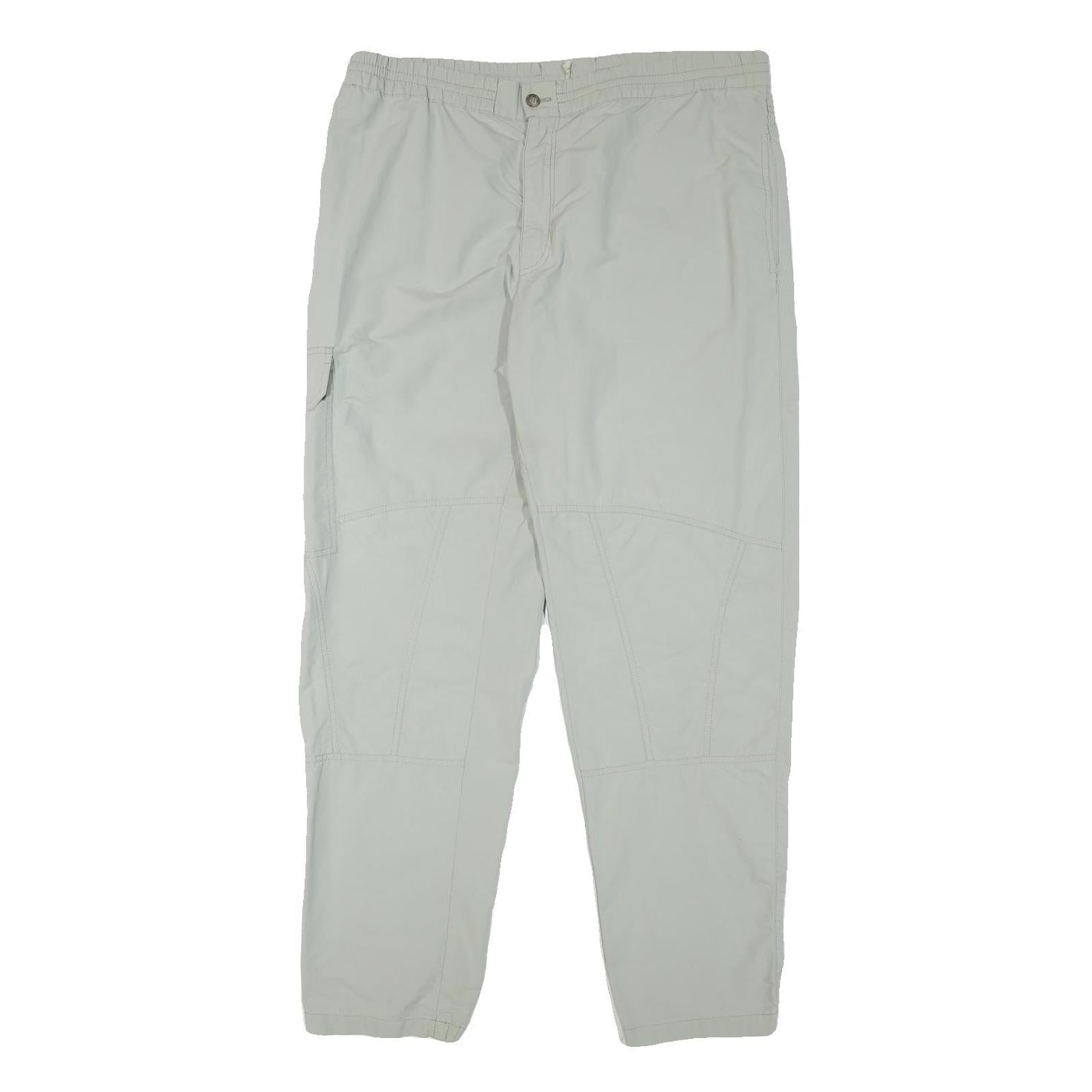 ALLSPORT Mens Relaxed Beige Trousers W36 L30 Zip Closure Casual Comfort