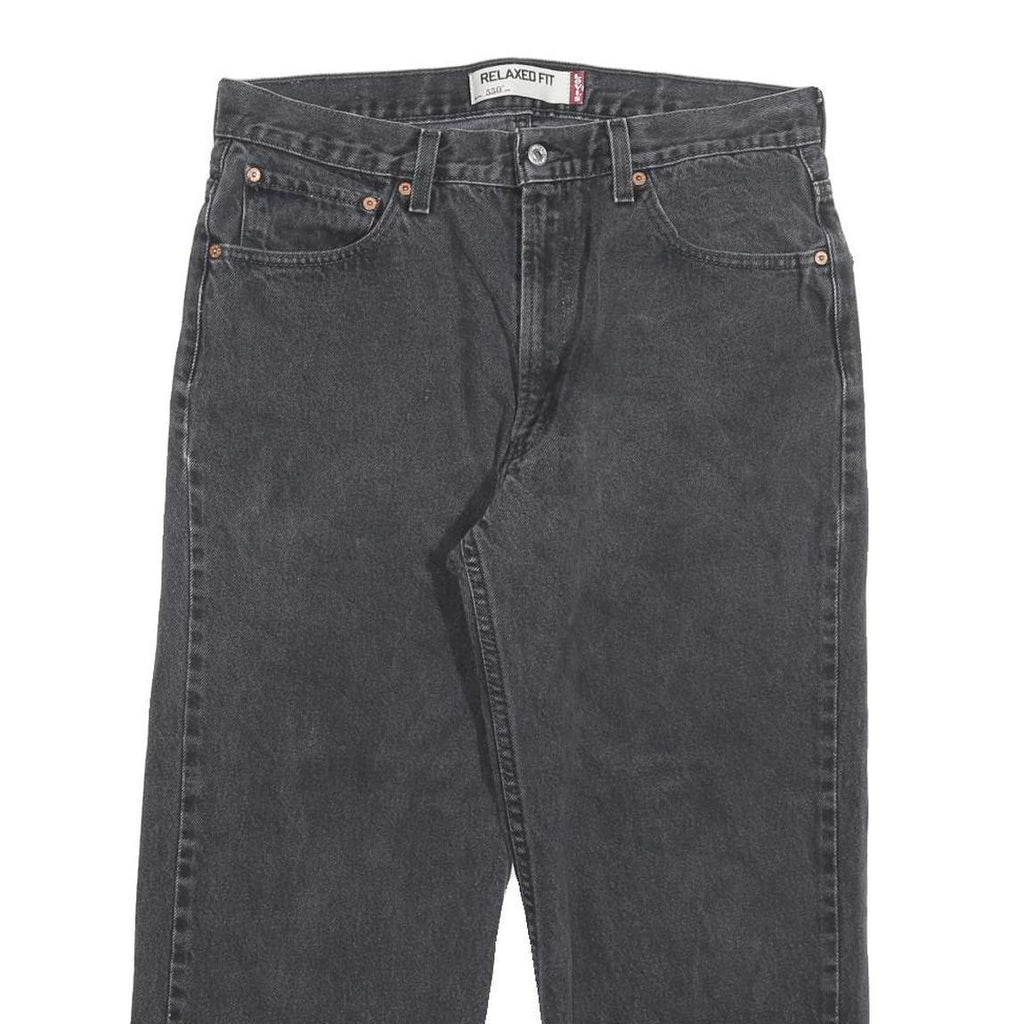 LEVI'S Womens 550 Straight Black Relaxed Straight Denim Medium W34 L24 Relaxed