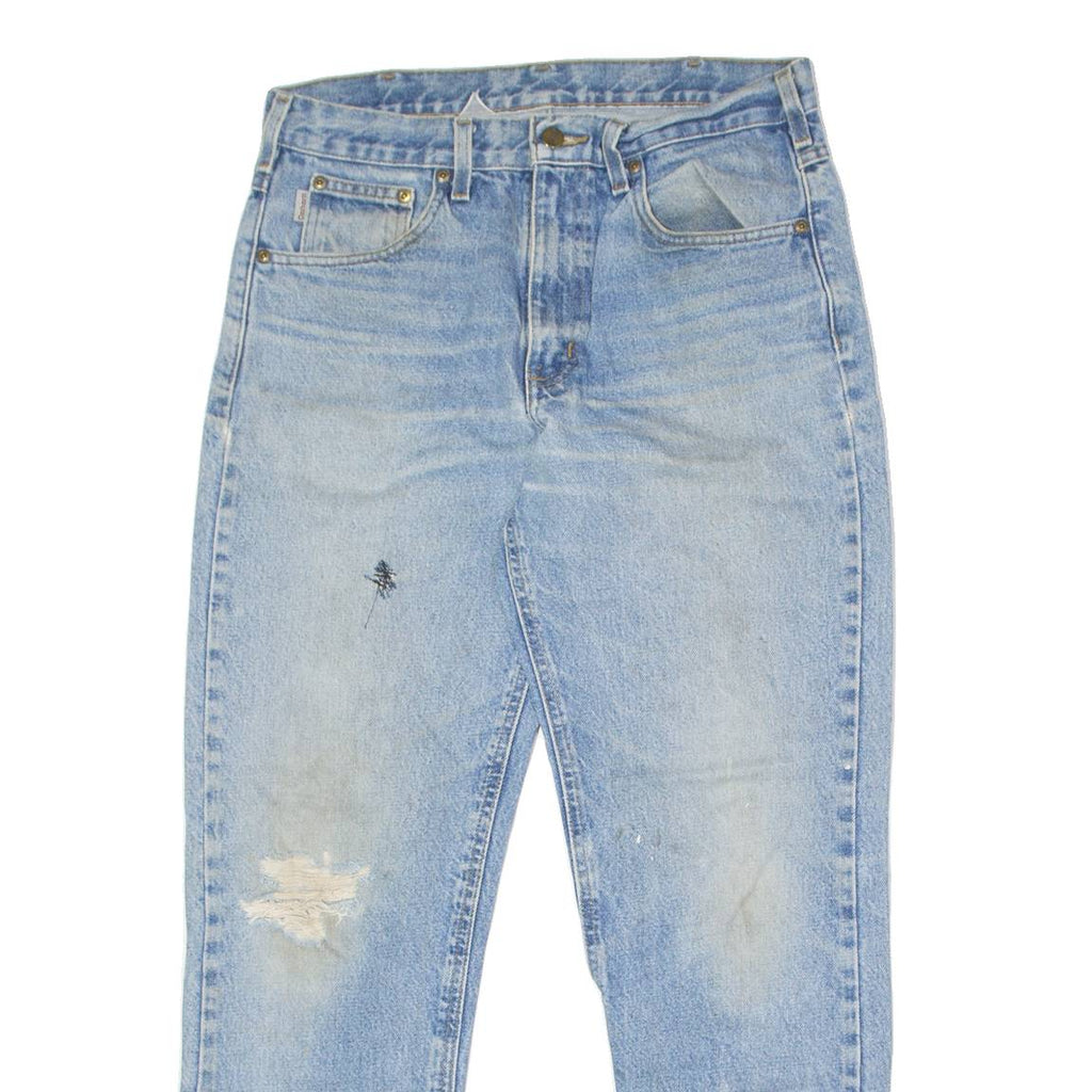 CARHARTT Mens Jeans Blue Slim Tapered Stone Wash W32 L29