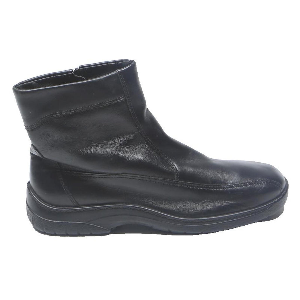 JOMOS Mens Black Leather Ankle Boots UK 9 Comfort Zip Fasten Casual Wear