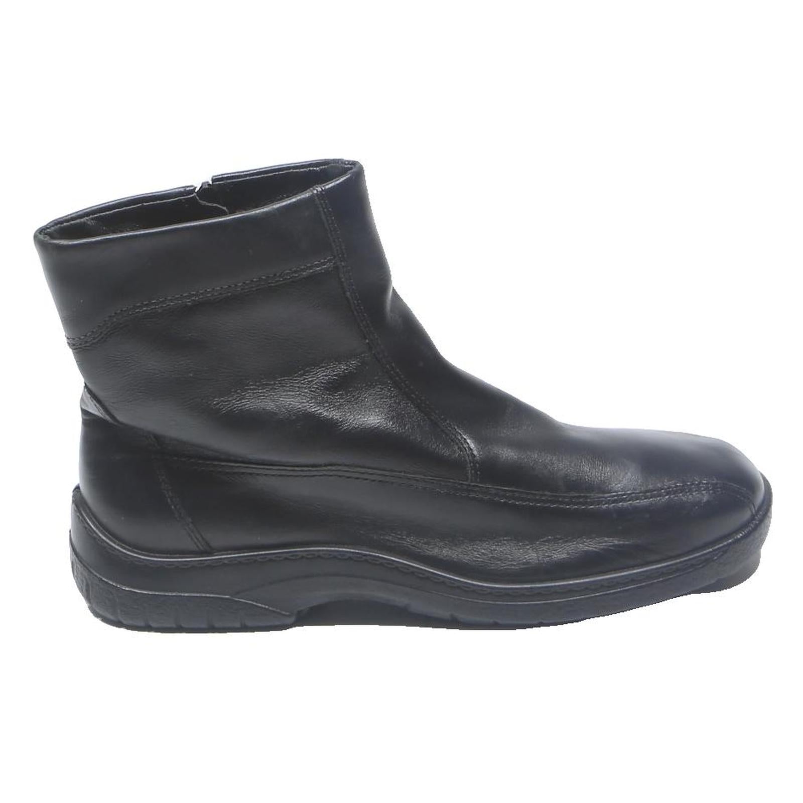 JOMOS Mens Black Leather Ankle Boots UK 9 Comfort Zip Fasten Casual Wear