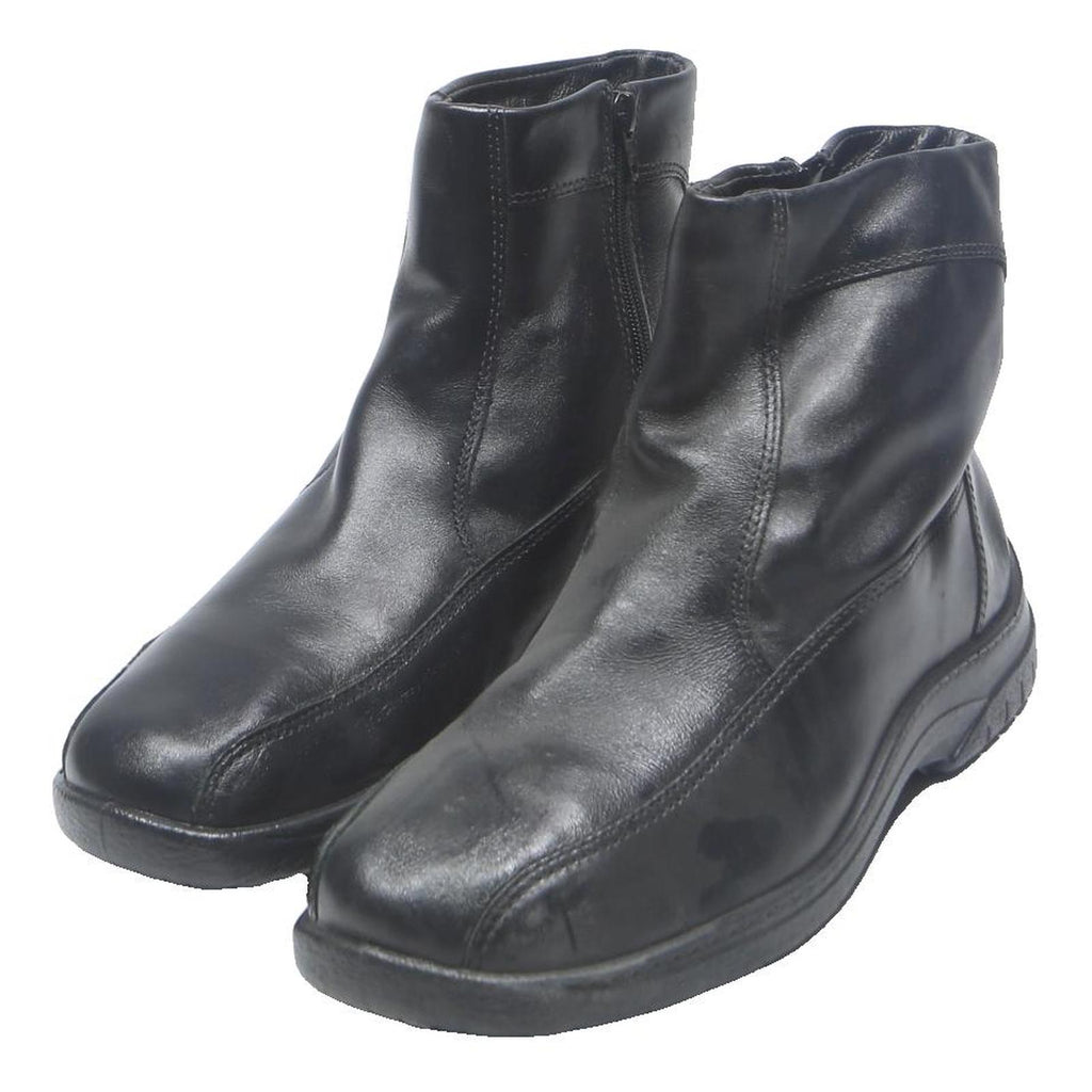 JOMOS Mens Black Leather Ankle Boots UK 9 Comfort Zip Fasten Casual Wear