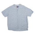 CHAPS Mens Blue & White Shirt Linen Blend L Lightweight Casual Summer