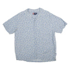 CHAPS Mens Blue & White Shirt Linen Blend L Lightweight Casual Summer