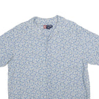 CHAPS Mens Blue & White Shirt Linen Blend L Lightweight Casual Summer