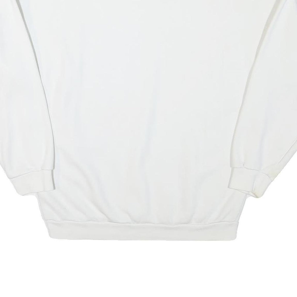 ADIDAS Womens White Cotton Blend Crew Neck UK 10 Sweatshirt Casual Pullover