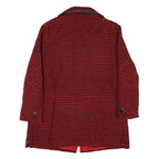PENGUIN Womens Red & Black Houndstooth Button Jacket M Cotton Blend Classic