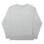 NIKE Mens Grey Crew Neck S Cotton Blend Sweatshirt Casual Athletic Pullover