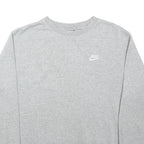 NIKE Mens Grey Crew Neck S Cotton Blend Sweatshirt Casual Athletic Pullover