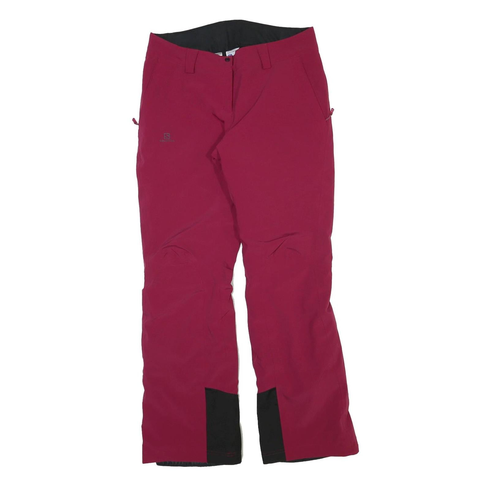 Womens Polyester Blend Red Regular Fit Trousers W32 L32 Zip Pocket Plain