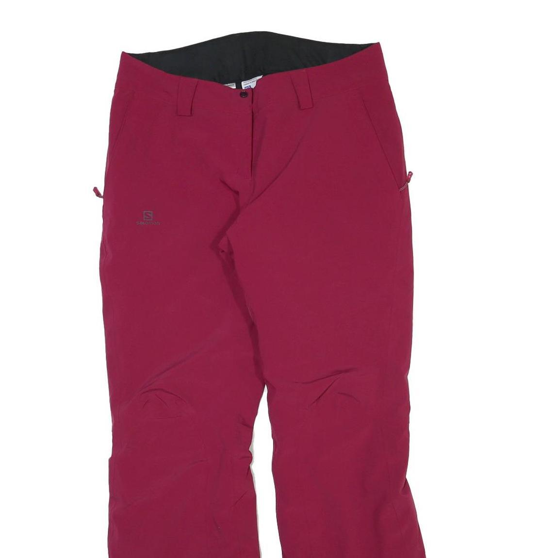 Womens Polyester Blend Red Regular Fit Trousers W32 L32 Zip Pocket Plain