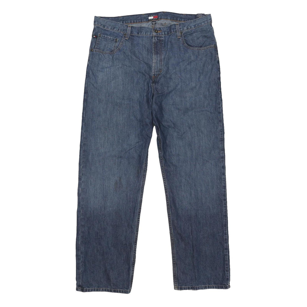 TOMMY JEANS Mens Blue Regular Fit Straight Leg Denim Jeans W40 L34 Button