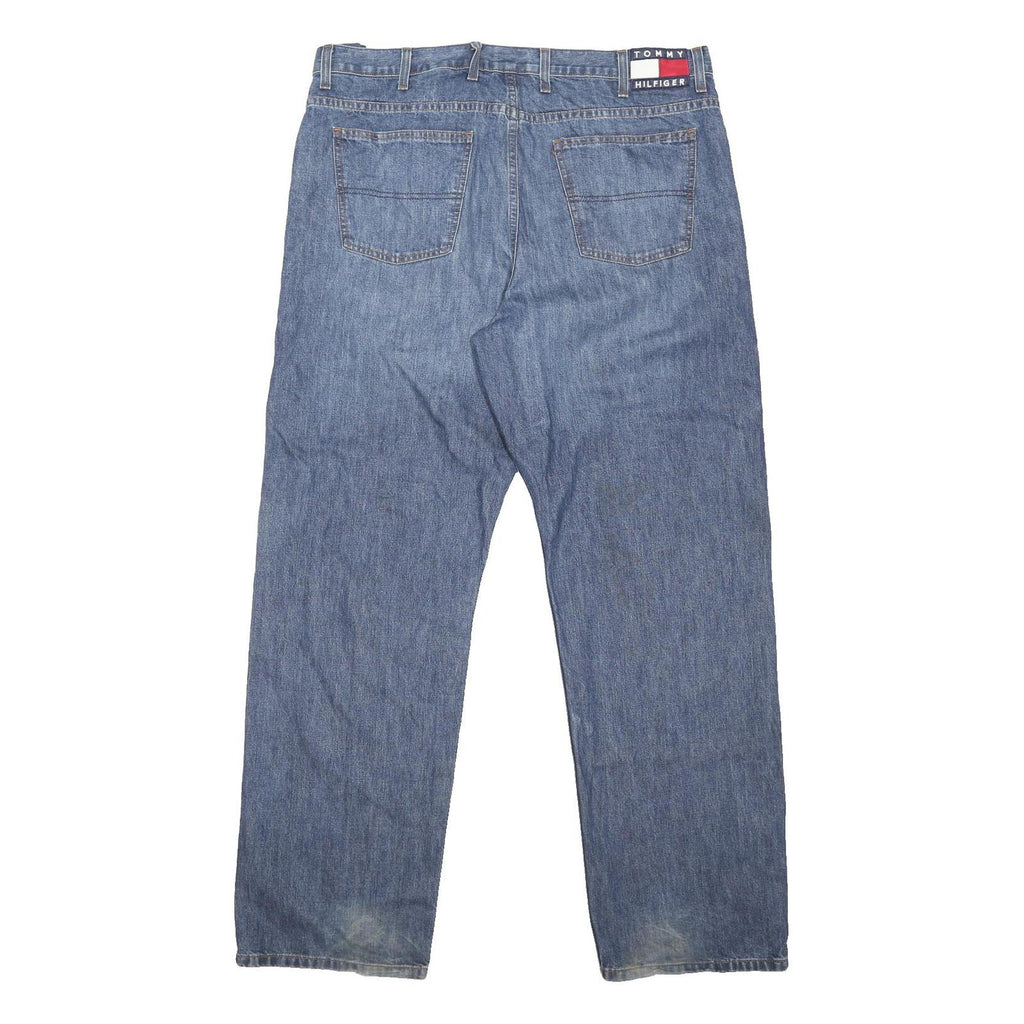 TOMMY JEANS Mens Blue Regular Fit Straight Leg Denim Jeans W40 L34 Button