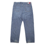 TOMMY JEANS Mens Blue Regular Fit Straight Leg Denim Jeans W40 L34 Button