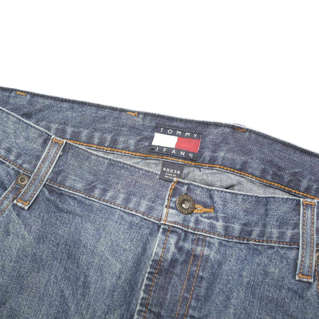 TOMMY JEANS Mens Blue Regular Fit Straight Leg Denim Jeans W40 L34 Button