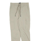 H&M Womens Beige Slim Tapered Cargo Trousers W26 L28 Drawstring Pocketed