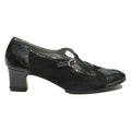 ALEXANDRIA Womens Black Leather Mary Jane Shoes UK 5.5 Classic Vintage Style