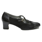 ALEXANDRIA Womens Black Leather Mary Jane Shoes UK 5.5 Classic Vintage Style
