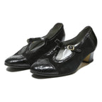 ALEXANDRIA Womens Black Leather Mary Jane Shoes UK 5.5 Classic Vintage Style