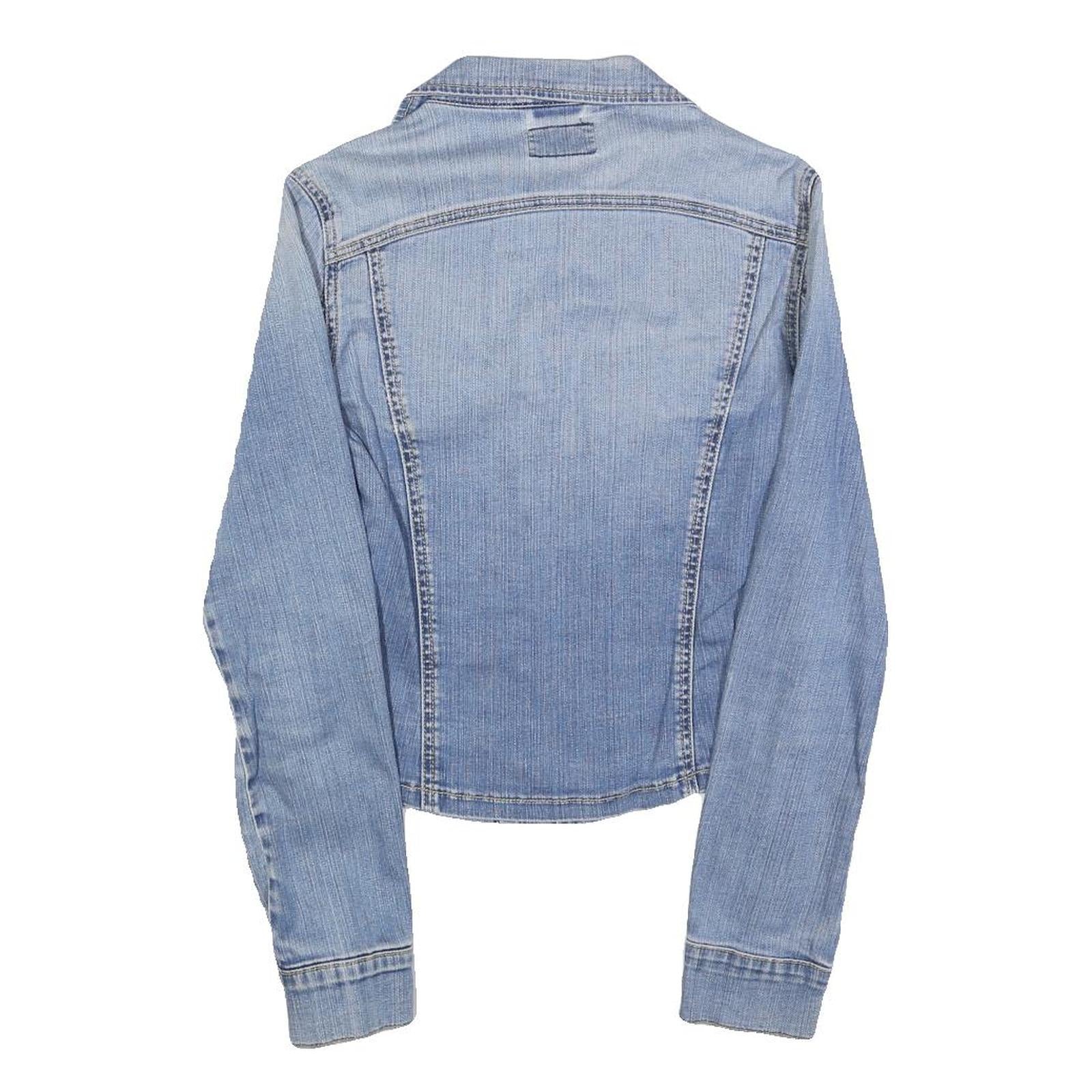 LEE Womens Blue Denim Jacket S Cotton Button Plain Classic Fit Stylish