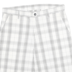 DICKIES Mens White & Grey Checked Casual Shorts XL W34 Workwear Durable Comfort